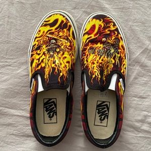 Vans flame slip on